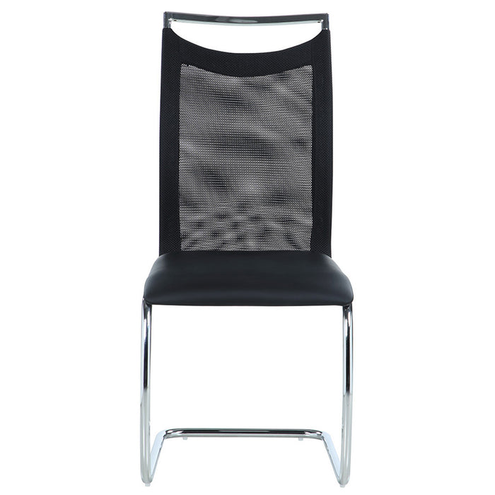 Chintaly NADINE-SC Meshed Back Cantilever Side Chair - 2 per box - Black