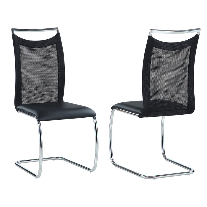 Chintaly NADINE-SC Meshed Back Cantilever Side Chair - 2 per box - Gray