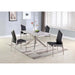 Chintaly NALA Dining Set w/ Pop-up Extendable Ceramic Top Table & 4 Motion Chairs - Black