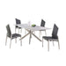 Chintaly NALA Dining Set w/ Pop-up Extendable Ceramic Top Table & 4 Motion Chairs - Gray