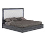 Chintaly NAPLES King Size Bed w/ Upholstered Headboard & LED Lights