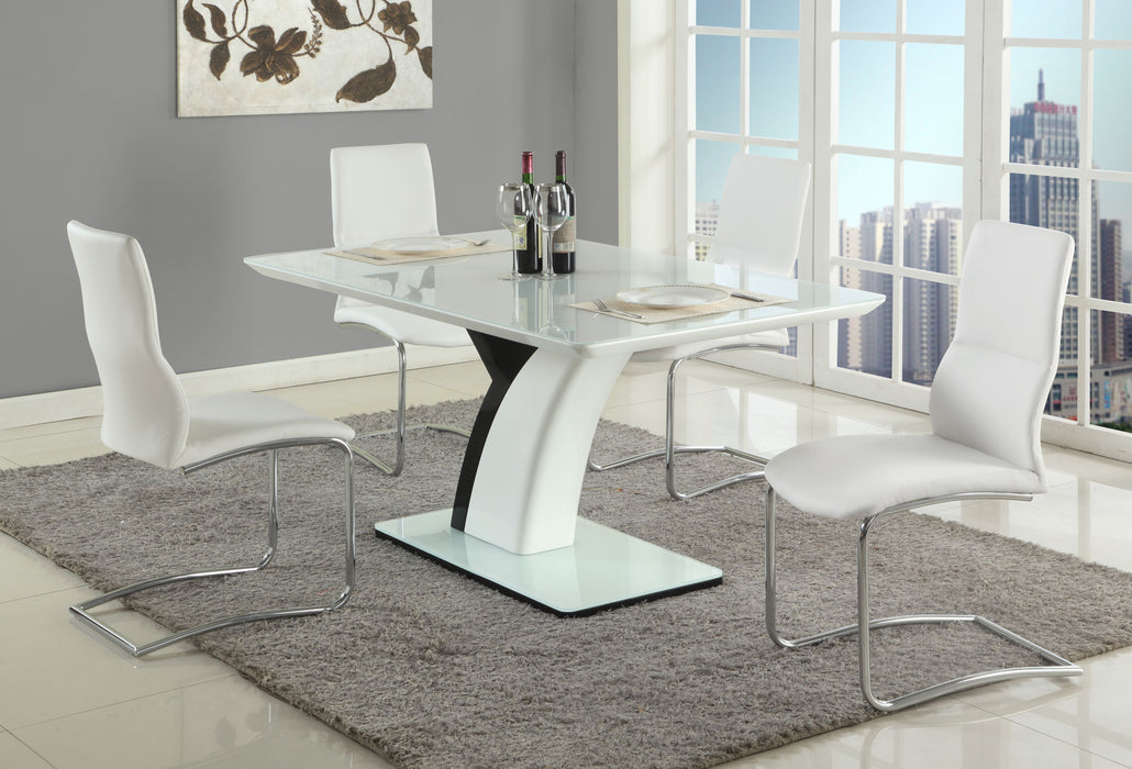 Chintaly NATASHA Modern Dining Table w/ Starphire Glass Top
