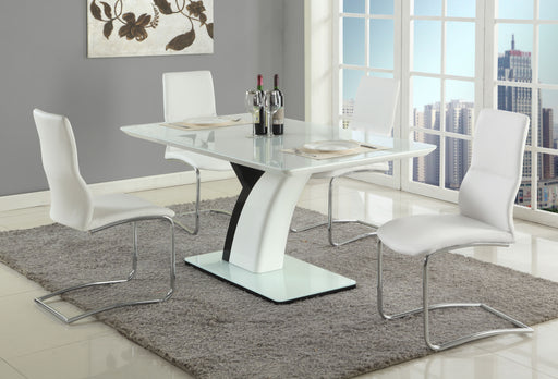 Chintaly NATASHA Modern Dining Table w/ Starphire Glass Top