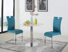 Chintaly NOEMI Dining Set w/ Marble Top Bistro table & 4 Handle Back Chairs