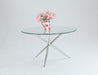 Chintaly PATRICIA Contemporary Dining Round Glass Table
