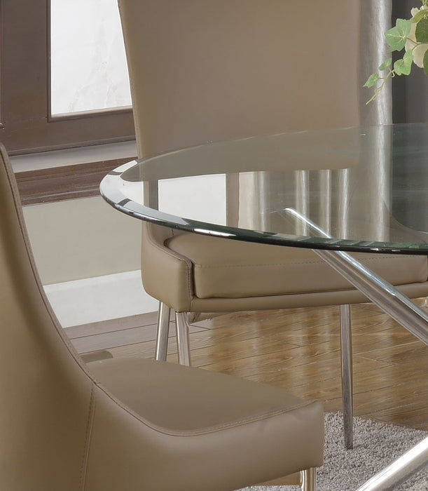 Chintaly PATRICIA 43" Round Clear Tempered Glass Dining Table Top