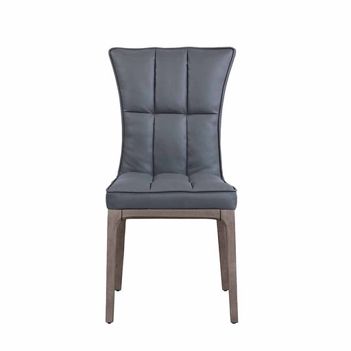 Chintaly PEGGY Modern Tufted Side Chair w/ Solid Wood Frame - 2 per box - Gray