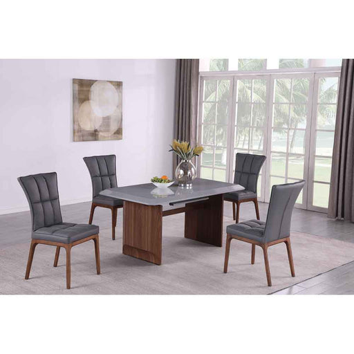 Chintaly PEGGY-SC Modern Tufted Side Chair w/ Solid Wood Frame - 2 per box - Gray