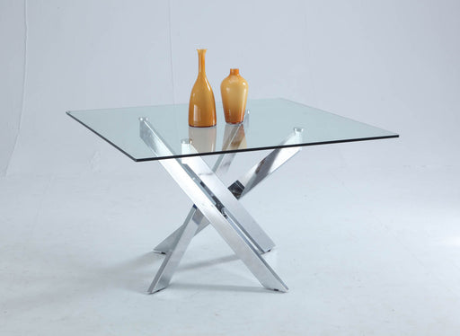 Chintaly PIXIE Contemporary Square Glass Dining Table