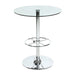 Chintaly PUB TABLE-30 Round Glass Top Pub Table w/ Steel Pedestal Base