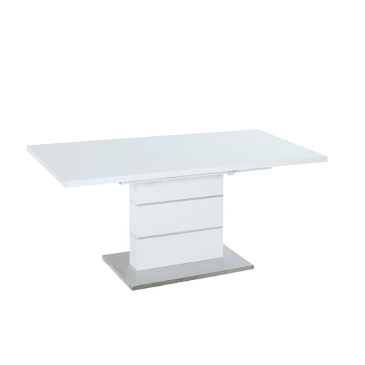 Chintaly RACHEL Contemporary Extendable White Wooden Dining Table