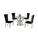 Chintaly RAEGAN Dining Set w/ Glass Table Top & 4 Tall back Side Chairs