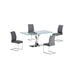 Chintaly REBECA Contemporary Dining Set w/ Rectangular Glass Table & Chairs