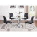 Chintaly REBECA Contemporary Dining Set w/ Round Glass Table & Chairs