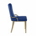 Chintaly RILEY-SC Contemporary Side Chair w/ Golden Legs - 2 per box - Blue