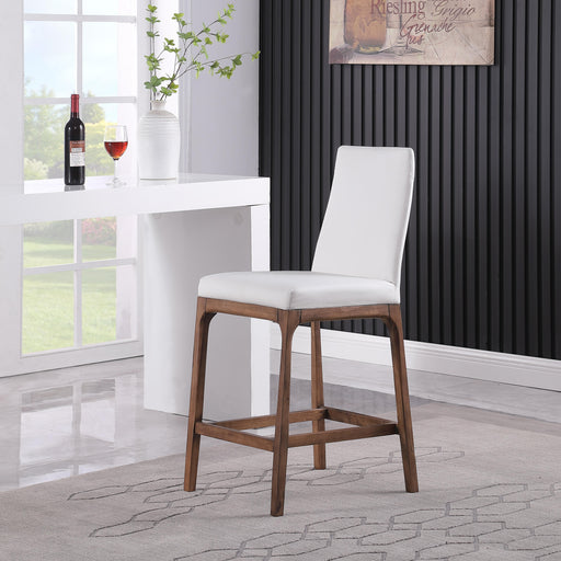 Chintaly ROSARIO Modern Walnut Veneer Counter Stool w/ Solid Wood Base