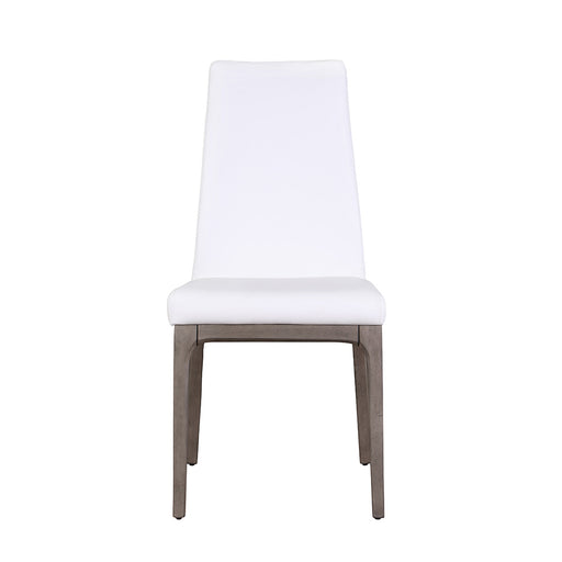 Chintaly ESTHER Modern Contour Back Upholstered Side Chair w/ Solid Wood Base - 2 per box