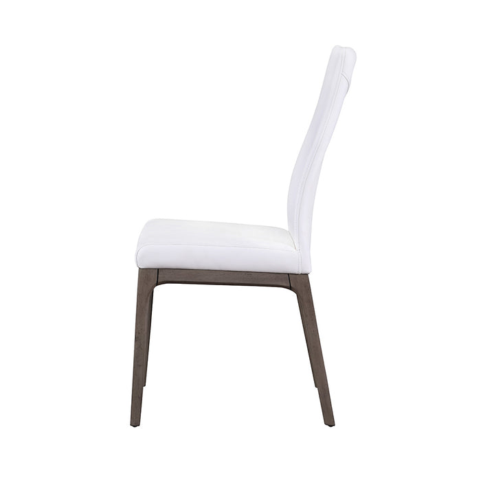 Chintaly ESTHER Modern Contour Back Upholstered Side Chair w/ Solid Wood Base - 2 per box