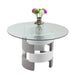 Chintaly SUNNY Contemporary Round Glass Top Dining Table