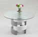 Chintaly SUNNY Contemporary Round Glass Top Dining Table