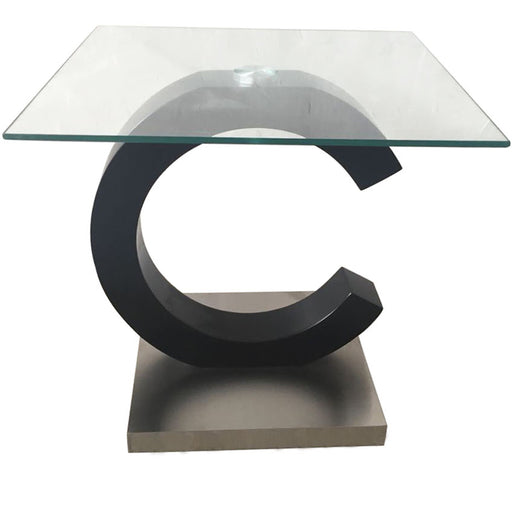 Global Furniture Matte Black & Stainless Steel End Table