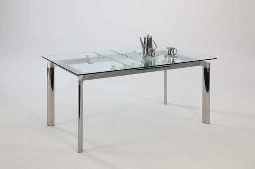 Chintaly TARA Modern Extendable Clear Glass Dining Table