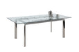 Chintaly TARA Modern Extendable Clear Glass Dining Table