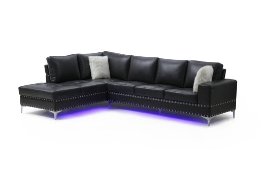 Global Furniture Charcoal Blanche LED Sectional