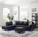 Global Furniture Charcoal Blanche LED Sectional