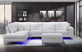 Global Furniture White Blanche LED Sectional
