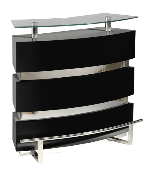 Chintaly XENIA Contemporary Channeled Front Bar - Black