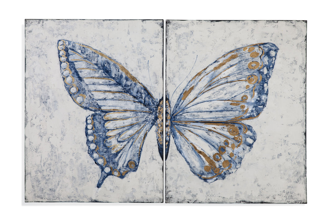 Blue Butterfly - Canvas Art - Blue