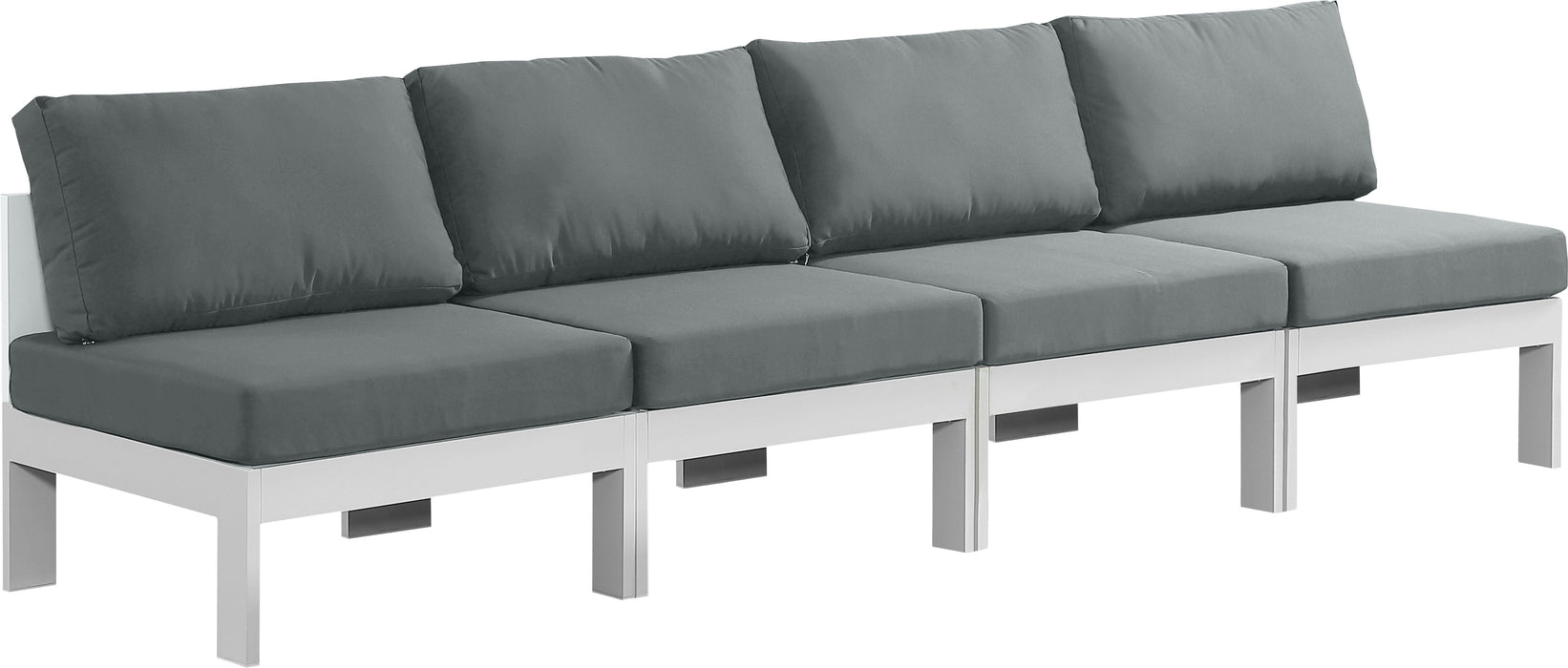 Nizuc - Outdoor Patio Modular Sofa 4 Seats - Grey