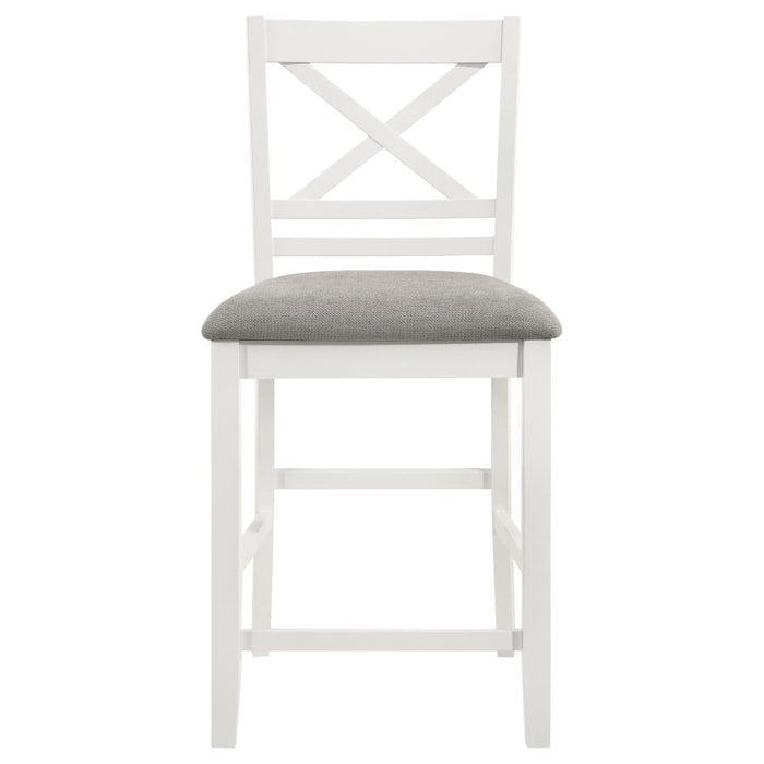 Hollis - X-Back Counter Height Dining Chair (Set of 2) - White And Light Gray