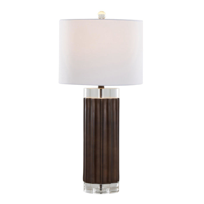 Cylinder - Fluted 29.25" Polyresin Table Lamp (Set of 2) - Dark Brown