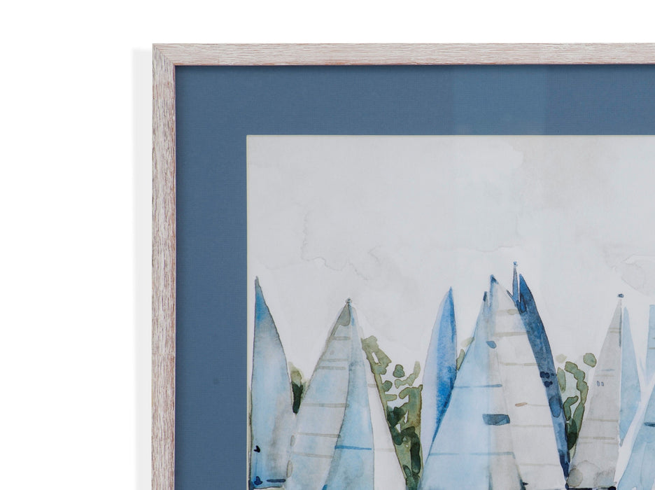 Pastel Marina II - Framed Print - Blue