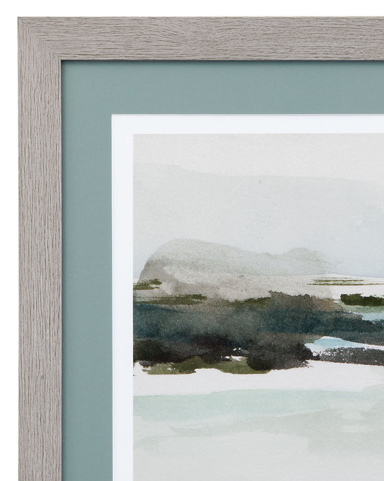 Turquoise Marsh I - Framed Print - Green