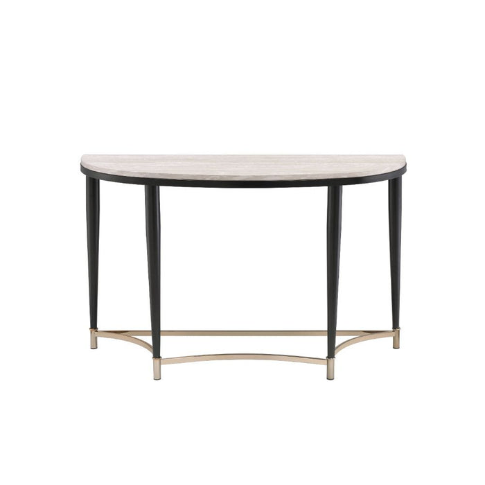 Ayser - Accent Table - White Washed & Black
