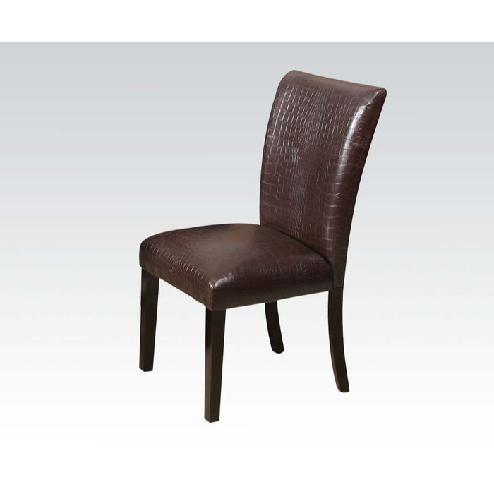 Fraser - Side Chair (Set of 2) - Dark Brown Crocodile PU, Espresso