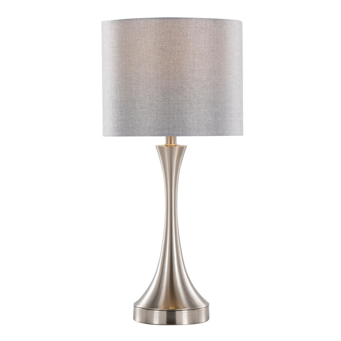 Lenuxe - 25" Metal Table Lamp With USB (Set of 2) - Gray