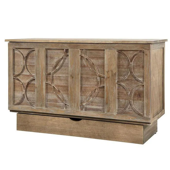 Ash-colored Creden-ZzZ Brussels Cabinet Bed by Arason Enterprises, Inc, featuring a compact Murphy cabinet bed with sleek design.