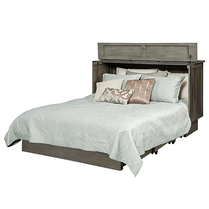 Brussels Cabinet Bed by Arason Enterprises in charcoal, a Murphy cabinet bed shown folded in a sleek, space-saving design.