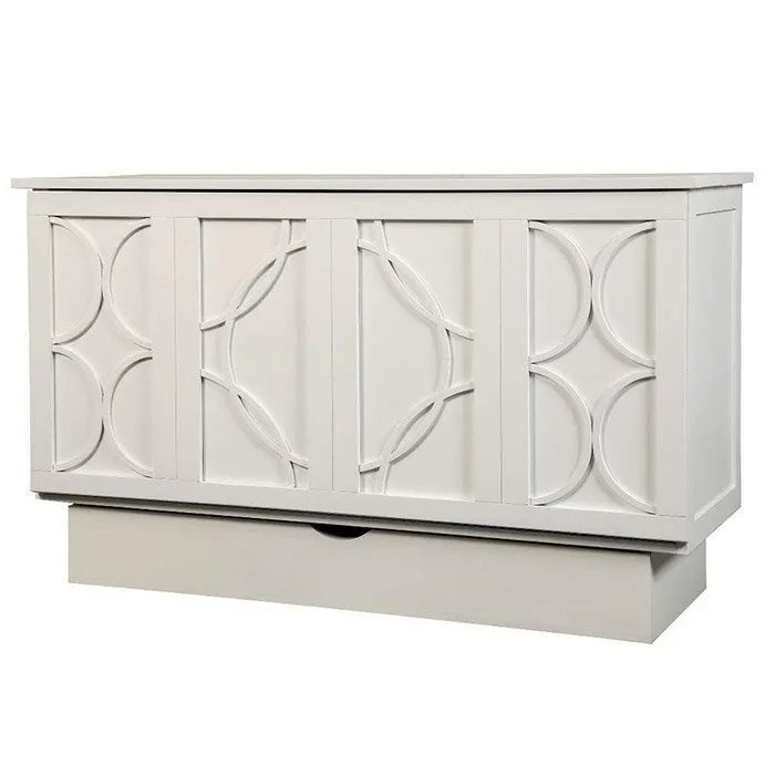 White Murphy cabinet bed by Creden-ZzZ Brussels from Arason Enterprises, Inc, shown as a compact, modern space-saving bedroom furniture piece.