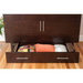 Coffee finish Murphy Cabinet Bed in queen size by Arason Enterprises, Inc, with a closed cabinet design and sleek appearance.