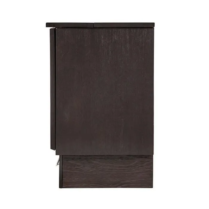 Arason Enterprises Queen Creden-ZzZ Cabinet Bed in coffee finish, folded into a stylish Murphy cabinet with a plush mattress inside.