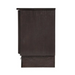 Arason Enterprises Queen Creden-ZzZ Cabinet Bed in coffee finish, folded into a stylish Murphy cabinet with a plush mattress inside.