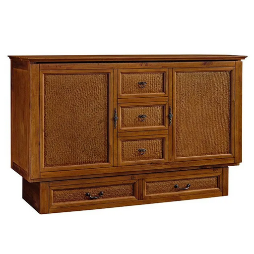 Kingston Queen Murphy Cabinet Bed by Arason Enterprises, Inc, featuring a stylish wooden cabinet design with the bed partially open.