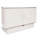 Madrid White Murphy Cabinet Bed in Queen size by Arason Enterprises, Inc, featuring a sleek white cabinet design with the bed partially open.