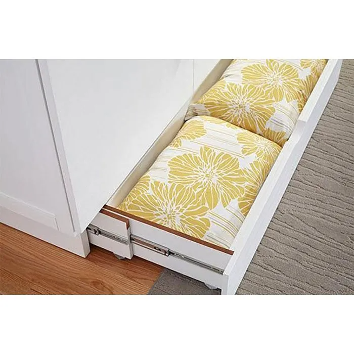 Madrid White Murphy Cabinet Bed in queen size by Arason Enterprises, Inc, with sleek cabinet design and mattress visible in image.