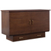 Original Creden-ZzZ Queen Pekoe Murphy Murphy Cabinet Bed by Arason Enterprises, Inc, shown folded in a wooden cabinet with a queen mattress